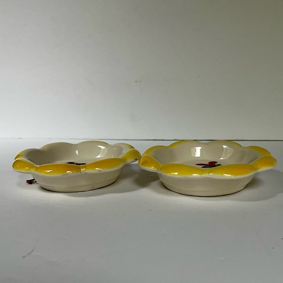 2 VTG Mini Bowl Wall Hanging Chicken Rooster Cottage Farmhouse Decor Ceramic - Picture 5 of 8